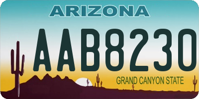 AZ license plate AAB8230
