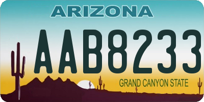 AZ license plate AAB8233