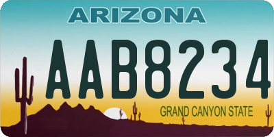 AZ license plate AAB8234