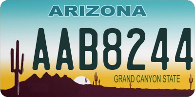 AZ license plate AAB8244