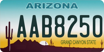 AZ license plate AAB8250