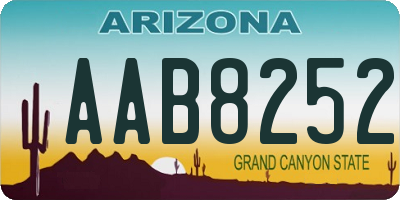 AZ license plate AAB8252