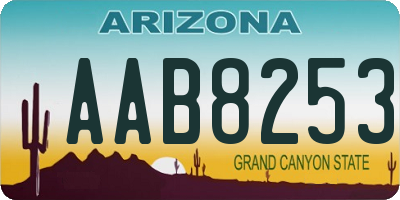 AZ license plate AAB8253