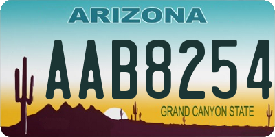 AZ license plate AAB8254
