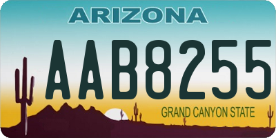 AZ license plate AAB8255