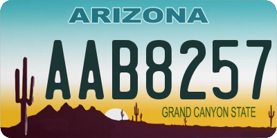 AZ license plate AAB8257