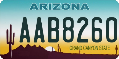 AZ license plate AAB8260