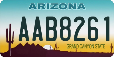 AZ license plate AAB8261
