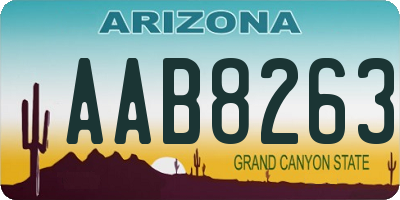 AZ license plate AAB8263