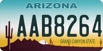 AZ license plate AAB8264