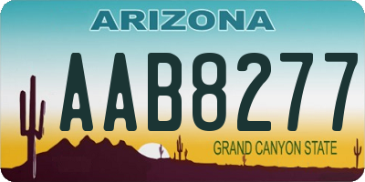 AZ license plate AAB8277