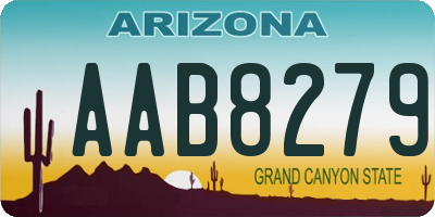 AZ license plate AAB8279