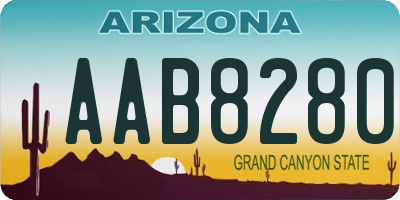 AZ license plate AAB8280