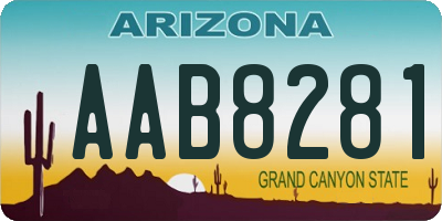AZ license plate AAB8281