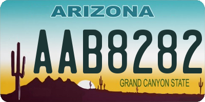 AZ license plate AAB8282