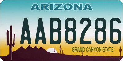 AZ license plate AAB8286