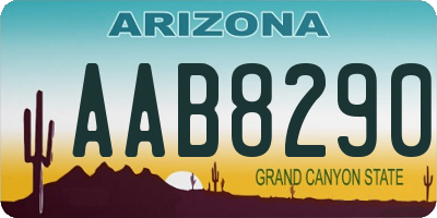 AZ license plate AAB8290