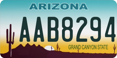 AZ license plate AAB8294