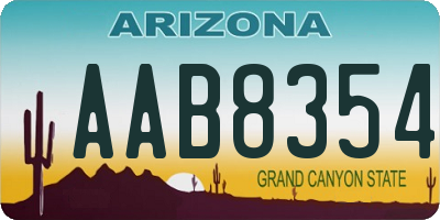 AZ license plate AAB8354