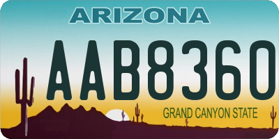 AZ license plate AAB8360