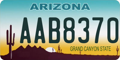 AZ license plate AAB8370