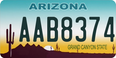 AZ license plate AAB8374