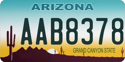 AZ license plate AAB8378