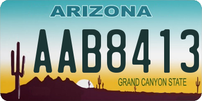 AZ license plate AAB8413