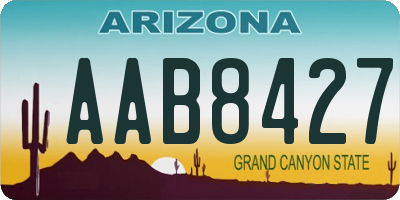 AZ license plate AAB8427