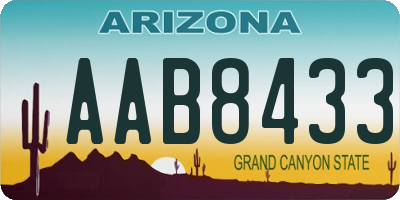 AZ license plate AAB8433