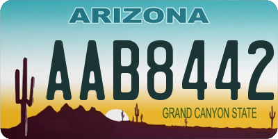 AZ license plate AAB8442