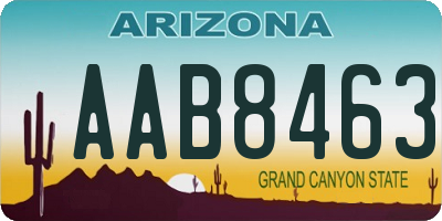 AZ license plate AAB8463