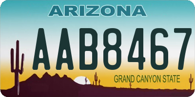 AZ license plate AAB8467