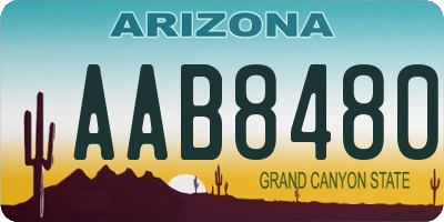 AZ license plate AAB8480