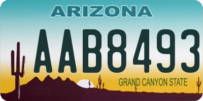 AZ license plate AAB8493