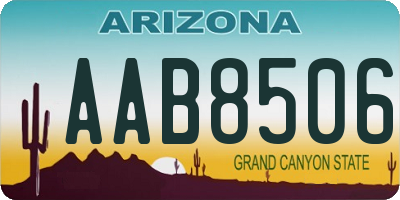 AZ license plate AAB8506