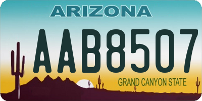 AZ license plate AAB8507
