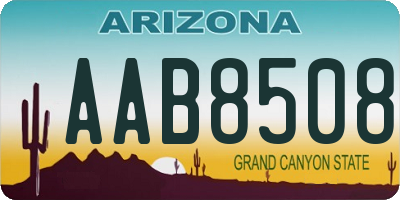 AZ license plate AAB8508