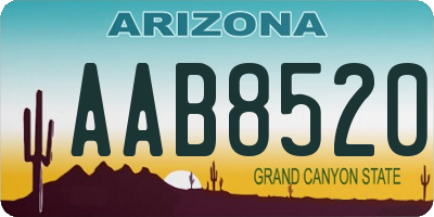 AZ license plate AAB8520