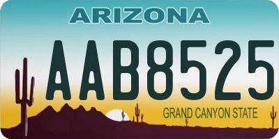 AZ license plate AAB8525