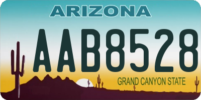 AZ license plate AAB8528