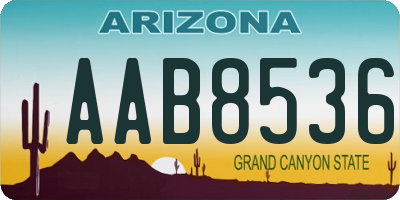 AZ license plate AAB8536