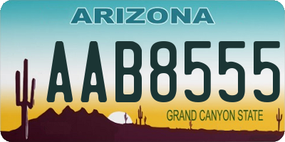 AZ license plate AAB8555