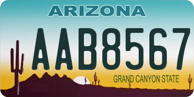 AZ license plate AAB8567