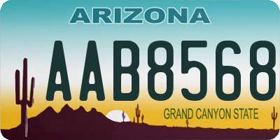 AZ license plate AAB8568