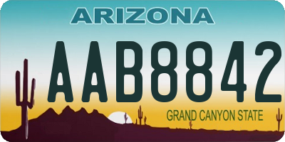 AZ license plate AAB8842