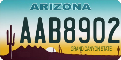 AZ license plate AAB8902