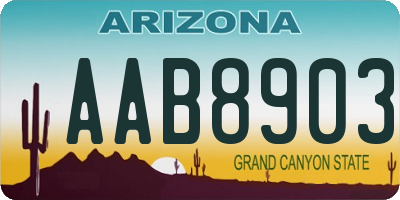 AZ license plate AAB8903