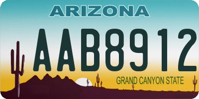 AZ license plate AAB8912