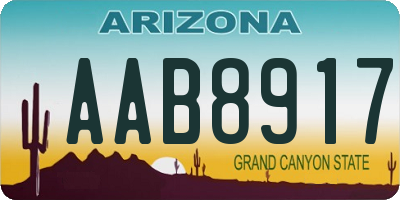 AZ license plate AAB8917